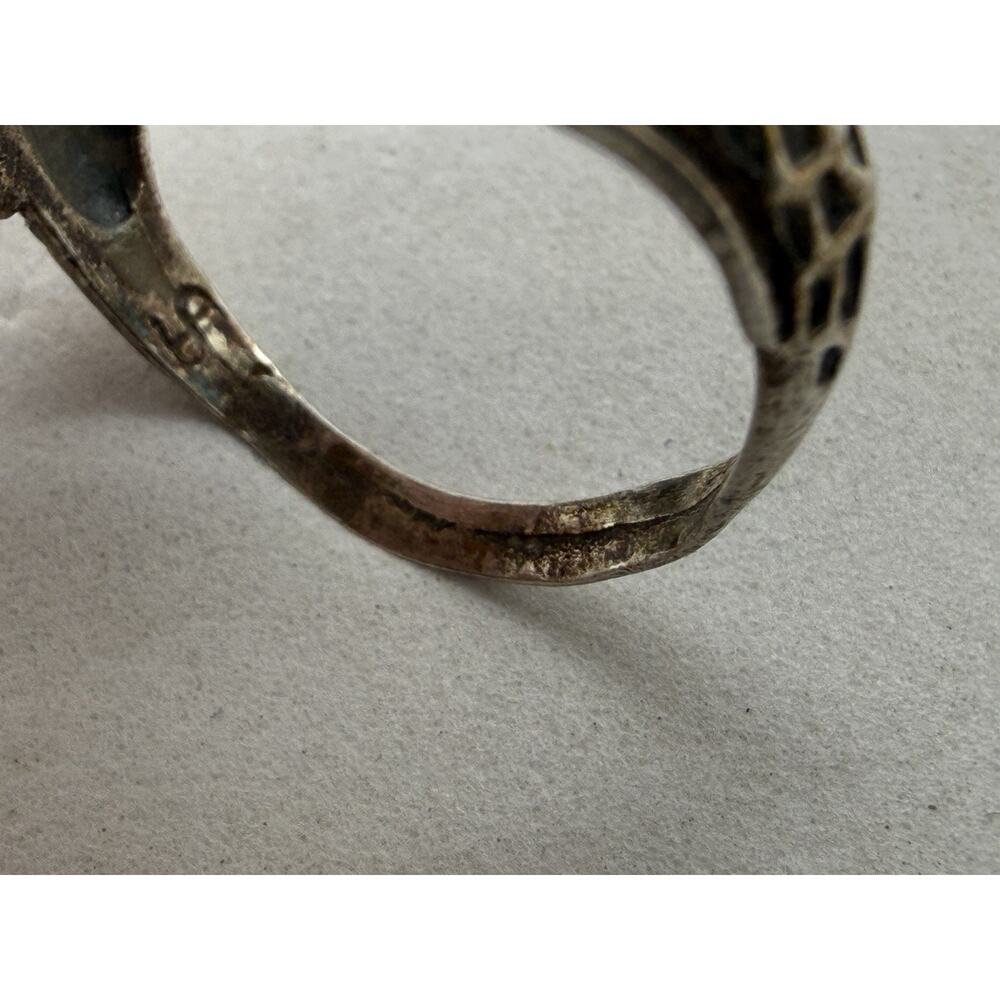 925 Sterling Silver Safari Animal Ring Lion Elephant Giraffe Zebra Size 8 - Picture 7 of 8